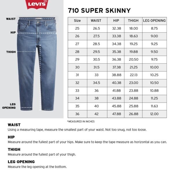 Levi's Women's 710 Super Skinny Fit Mid Rise Jeans