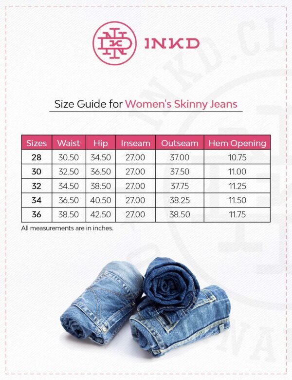 INKD Women's Airflex Skinny Fit Jeans - Mid-Rise | Cotton Blend | Lightweight | Stretchable Fabric | Classic 5 Pocket Styling