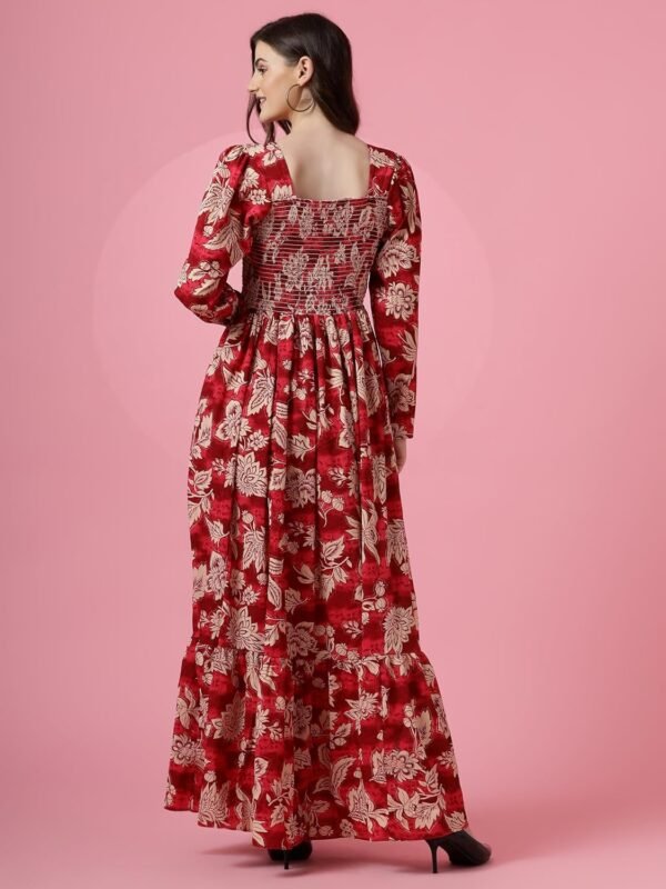 Sheetal Associates Women's Maxi Floral Print Crepe Regular Sleeves Casual Dress
