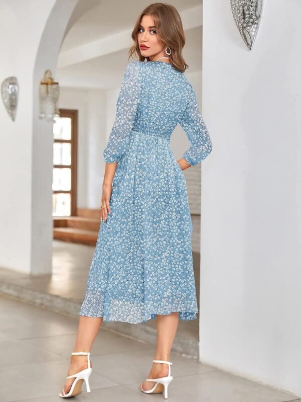 KERI PERRY Women's Georgette Floral Fit & Flared Western Dress | Dress for Women | A line | Anarkali Dress | Gown Dress | Western Dress | Exclusive Women Dress | Bollywood Dress | Dress | Fashion