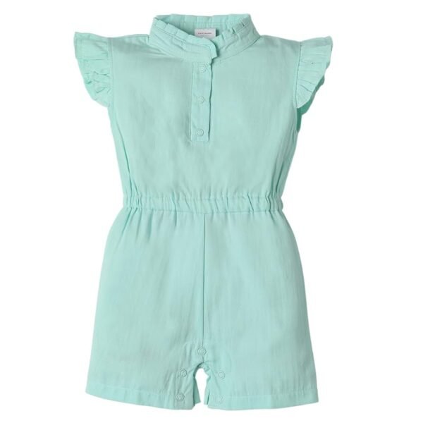 Fancy Fluff Baby Girls Sassy Half Romper/Body Suit Blue