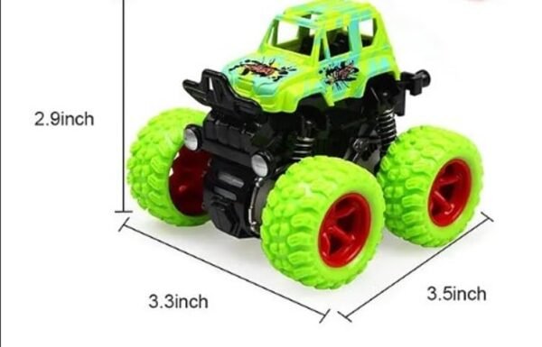 FunGateToys® Monster Truck Friction Powered Cars Toys - Big Size, 360 Degree Stunt 4wd Cars Push go Truck for Toddlers Baby Kids Gift | BIS Approved |Multi-Colour (Pack of 2 Car)