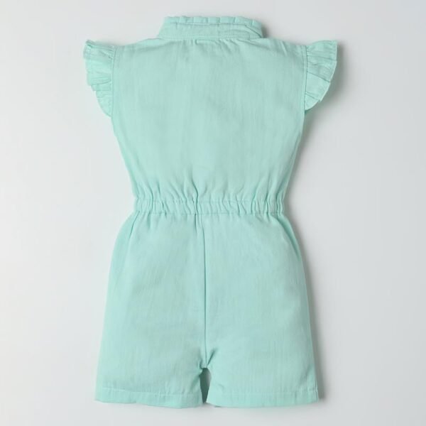 Fancy Fluff Baby Girls Sassy Half Romper/Body Suit Blue