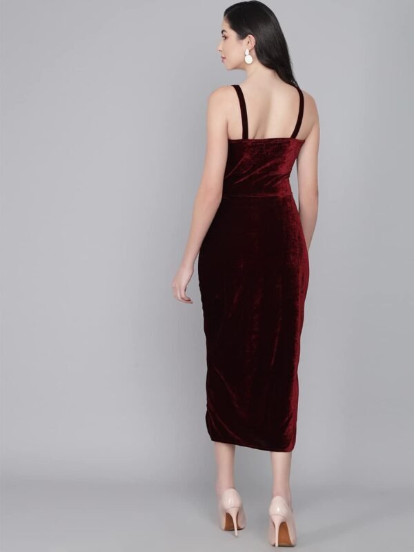 Vaararo Women's Velvet Bodycon Maxi Party Dress