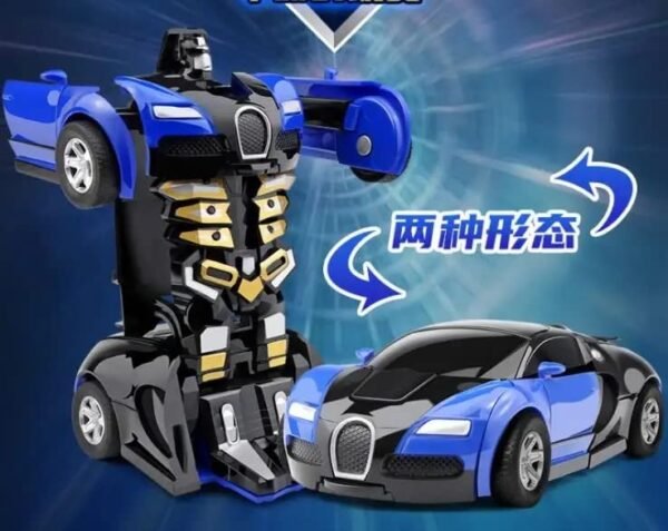 Cable World Plastic Battery Operated Converting Car to Robot, Robot to Car Automatically,Robot Toy, with Light and Sound for Kids Indoor and Outdoor 3 Year, Pack of 1