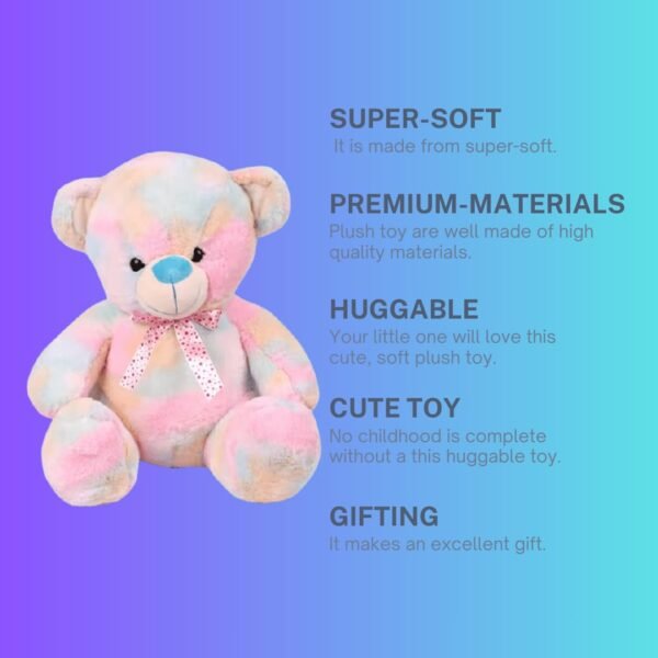 Multicolored Rainbow Teddy Bear 30cm - Super Soft Plush Toy for Kids