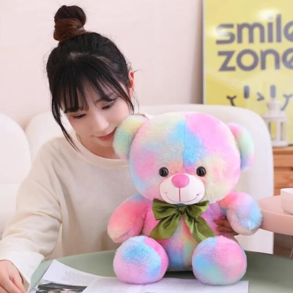 HUG 'n' FEEL SOFT TOYS Rainbow Soft Toy Lovable Huggable Cute Teddy Bear Plush Toy Grandparents Best for Diwali, Baby Shower, Birthday, Raksha Bandhan, Housewarming (30cm Multicolor)
