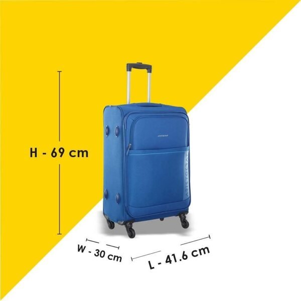 Aristocrat Baleno 69 Cms Polyester Soft Sided Medium Size 4 Spinner Wheels Trolley Bag - Blue