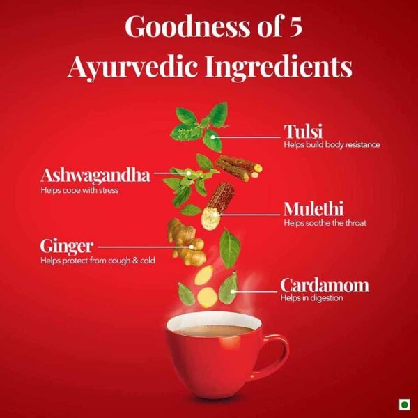 Brooke Bond Red Label Natural Care Tea, With 5 Ayurvedic Ingredients, 500/575 Grams, Black Tea, (Weight May Vary)