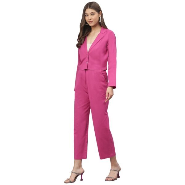 DEEBACO Women's Cotton Relaxed Fit|Cord Set for Women Western Suit|Suit Set|Two Piece Dress for Women Western|Dress for Women|Coord Sets|Two Piece Outfit|Dress for Girls (Magenta, Black)