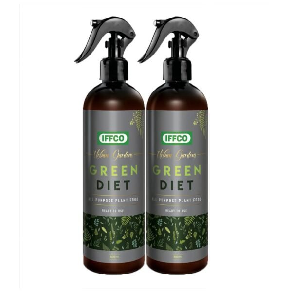 IFFCO Urban Gardens - Green Diet - 1 Litre - Organic Plant Food, Liquid Fertilizer For Potted Indoor & Outdoor plants, Balanced Macro & Micro Nutrients, Ready to Use Spray