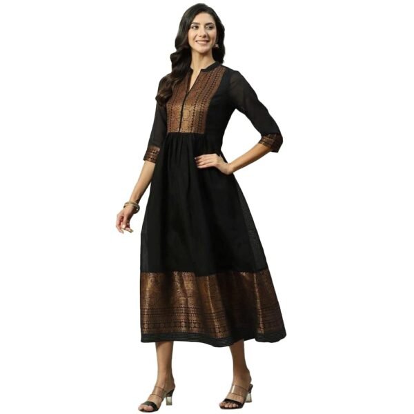 BIBA Women Art Silk Flared Yarndyed Kurta