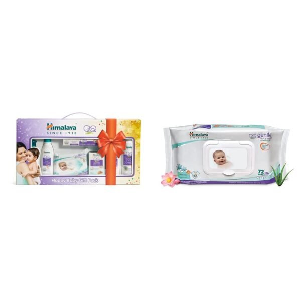 Himalaya Herbals Babycare Gift Pack & Himalaya Gentle Baby Wipes, 72 Wipes
