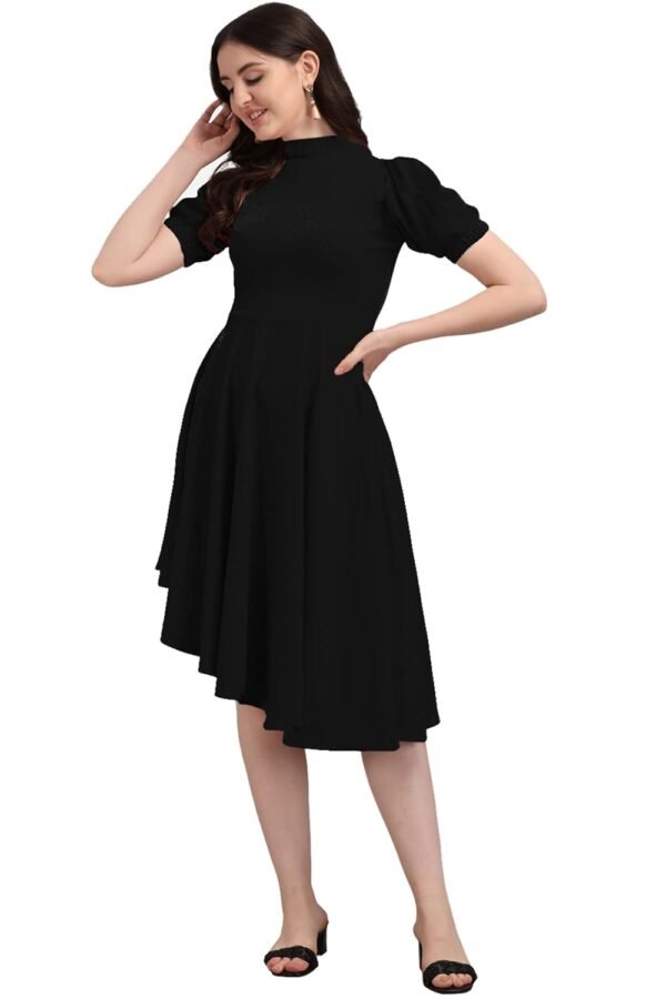 PURVAJA Women’s High-Low Knee Length Dress(Ruby-062-to-069)