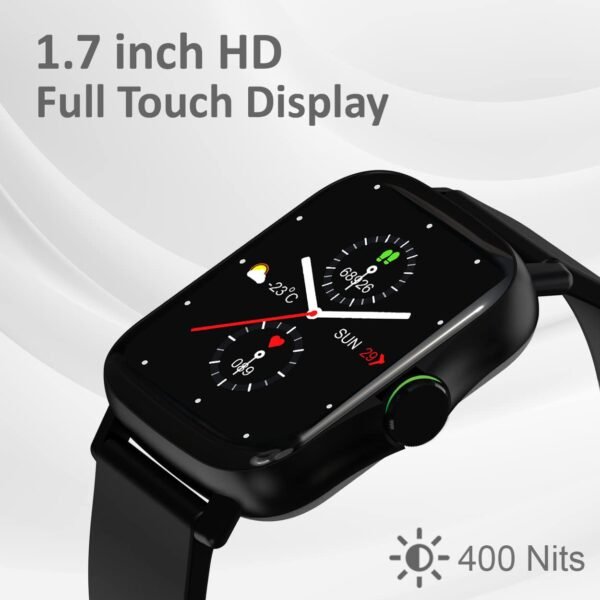 Maxima Max Pro X6 Calling Smartwatch with Premium Speaker & Mic,Accurate SpO2 Monitoring, 8 Fitness Modes,Social Media Alerts,Multiple Watch Faces,1.7" Full HD Display (400 Nits)-Black