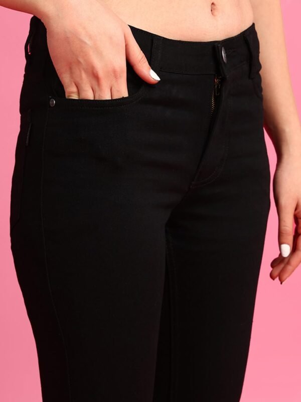 Urbano Fashion Women's Black Skinny Fit Solid Jeans