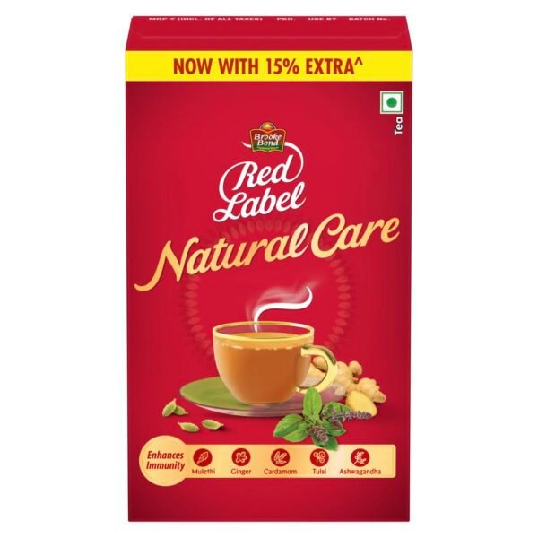 Brooke Bond Red Label Natural Care Tea, With 5 Ayurvedic Ingredients, 500/575 Grams, Black Tea, (Weight May Vary)