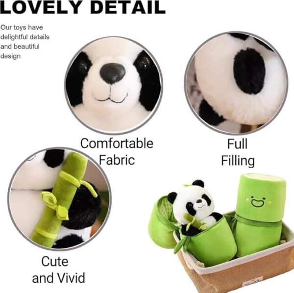 YBN Cute Panda Plush Toy in Bamboo - Panda Teddy Bear Kawaii Panda - Birthday Gift - Soft Stuffed Animal Toy - Bunny (Green)