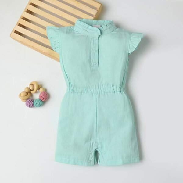 Fancy Fluff Baby Girls Sassy Half Romper/Body Suit Blue