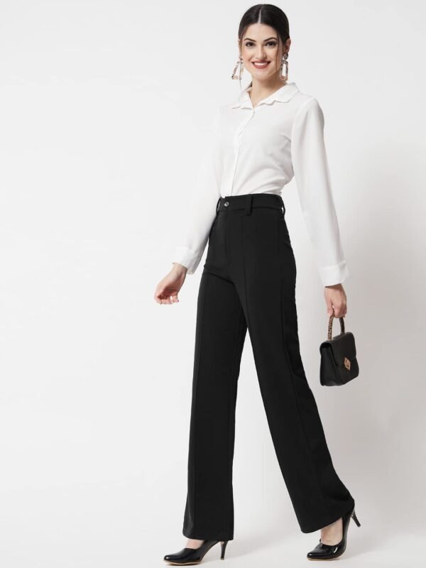 KOTTY Women Polyester Blend Solid Trousers