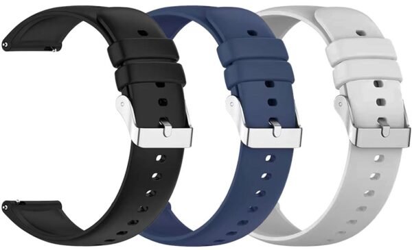 AONES Pack of 3 Silicone Belt Classic Watch Strap Compatible for Titan Smart Smartwatch Band