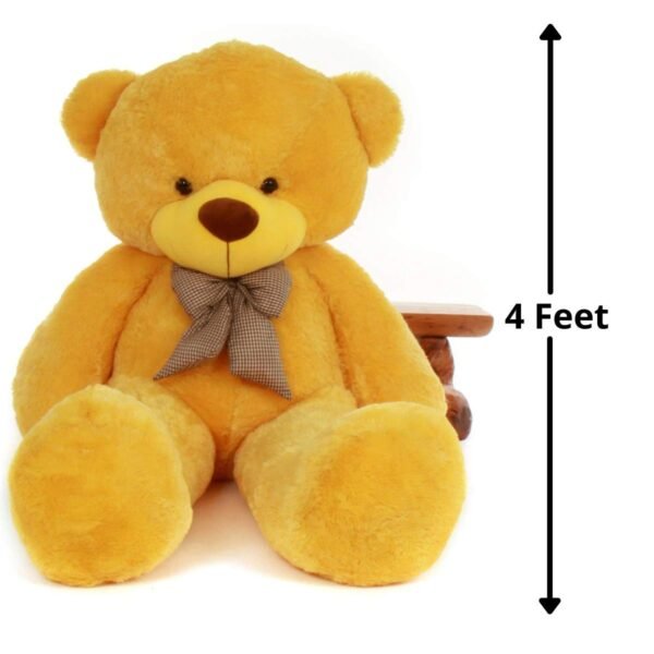 Hug N Feel 4 Feet Yellow Giant Teddy Bear Soft, Plush, and Cuddly Stuffed Animal for Kids, Birthdays, Anniversaries, Valentine's Day, and Special Occasions Large Huggable