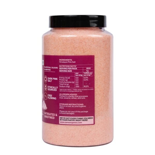 Zama Himalayan Pink Salt 1.5 Kg Pack of 2 | Dark Pink Salt | Sendha Namak | Nutrients and Minerals Rich | Chef special Gourmet Grade from Himalayas | All purpose cooking | No Additives, Unrefined