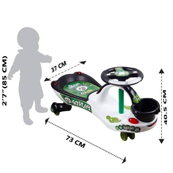 TOY ZONE Eco Panda Magic Car Swing Car | Baby Car | Kids Car | Toy Car | Push Car | Ride On Car With Music And Horn, White