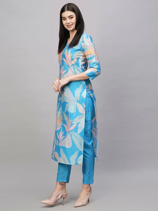 ANNI DESIGNER Women's Chanderi Straight Printed 2Pc Kurta Set