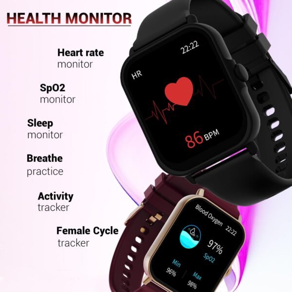 Maxima Fusion 1.96" HD Display Smart Watch- Advanced Bluetooth Calling| Metallic Build| 600 Nits| 8 Days Battery| Sports Modes| Heart Rate,SpO2 Monitoring,Sleep Tracking| AI Voice Assistant Smartwatch