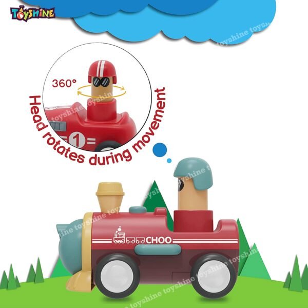 Toyshine Pack of 4 Toy Cars Push and Go Play Set Friction Powered Car Pull Back Vehicles Transport Tools Gifts for Babies Toddlers Kids Boys Girls Age 3+ Years Old (Including Car Airplane Boat Train)