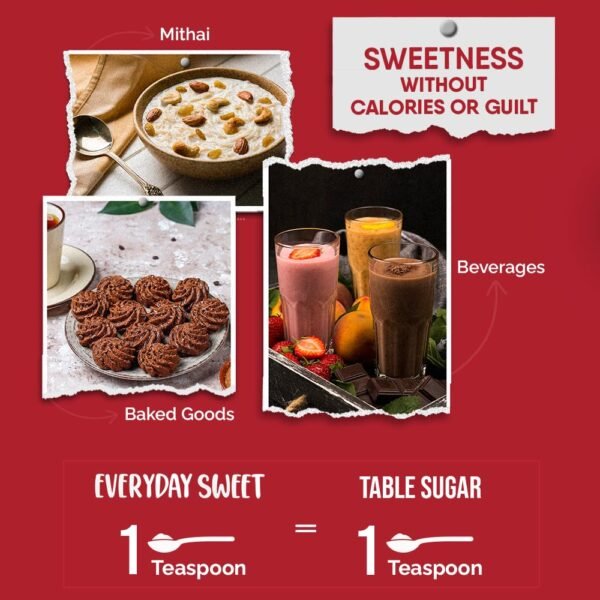 TruNativ Everyday Sweet | Zero Calories | Natural Sweetener|1:1 Sugar Replacer | Zero Carb - Diabetic Friendly - Keto Friendly | Monk Fruit Extract | Cook Bake Blend - No Aftertaste | 400g