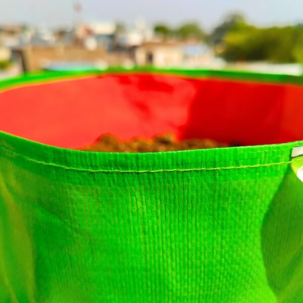 ORGANIC BAZAR 12x12 Grow Bags for Terrace Garden, Premium HDPE 220 GSM Green Plant Bags for Vegetable Garden (Pack of 10)