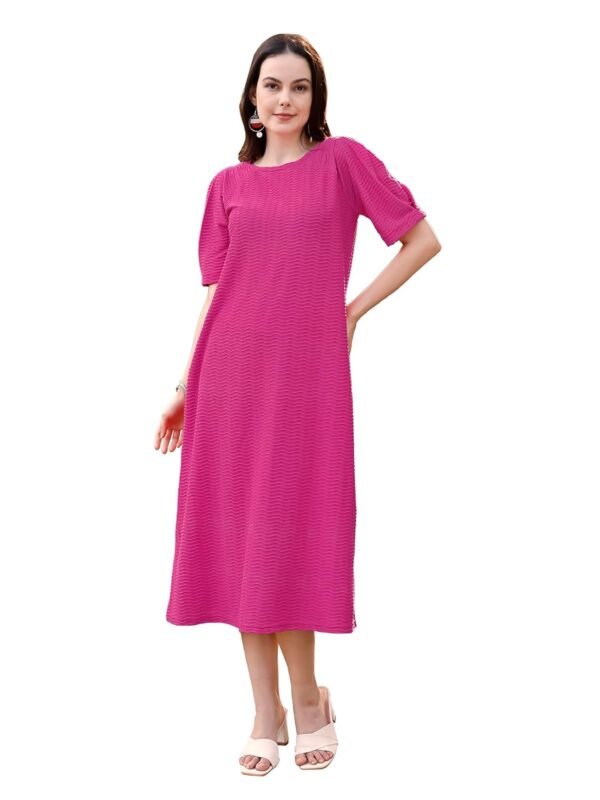 PURVAJA Women’s A-Line Below Knee Length Dress (Yuvi-011-013)
