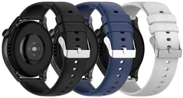 AONES Pack of 3 Silicone Belt Classic Watch Strap Compatible for Titan Smart Smartwatch Band