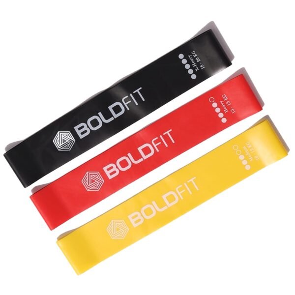 Boldfit Resistance Bands Mini Loop Set (Pack of 3) Hip Band Toning Exercise Band for Gym Booty Belt Latex Band Thera Band Theraband for Fitness, Multicolor