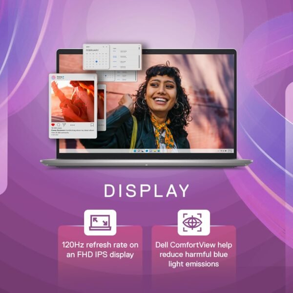 Dell Inspiron 3530 Laptop, 13th Gen Intel Core i5-1334U Processor, 16GB, 512GB SSD, 15.6"(39.62cm) FHD 120Hz 250 nits, Backlit KB, Windows 11 + Mso'21 & 15 Month McAfee, Silver, Thin & Light- 1.62kg