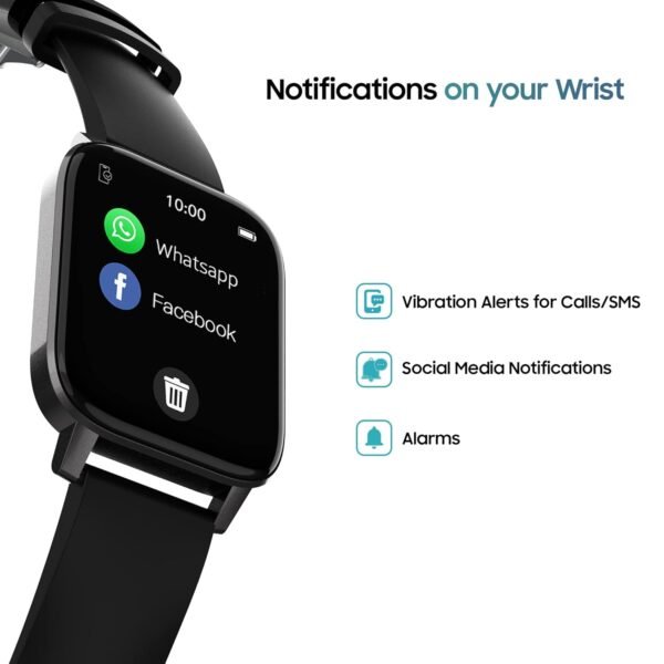 TAGG Verve NEO Smartwatch 1.69" HD Display | 60+ Sports Modes | 10 Days Battery | 150+ Maximum Watch Face Library | Waterproof | 24 * 7 HeartRate & Blood Oxygen Tracking | Games & Calculator | Black