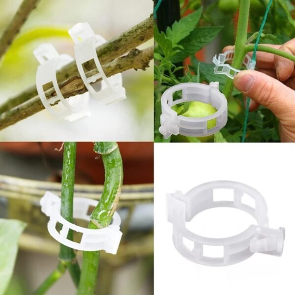 ecofynd 100 Pcs Plant Support Garden Clips, Garden Trellis Clips, Tomato Trellis Clips for Vine, Vegetables, Beans, Fruits, Flower to Grow Upright and Healthier