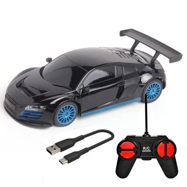 Wembley Rechargeable Remote Control Car For Kids | High Speed Mini Rc Car 1:24 Scale Racing Remote Car - Bis Approved - Black