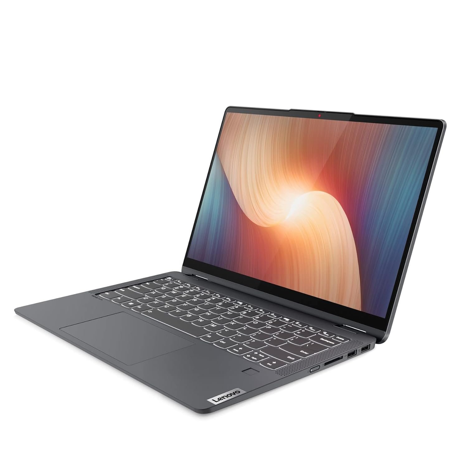 Lenovo IdeaPad Flex 5 AMD Ryzen 5 5500U 14" (35.56cm) WUXGA IPS 2-in-1 Convertible Touchscreen Laptop (16GB/512GB SDD/Win11/Office 2021/Backlit/FPR/3months Game Pass/Storm Grey/1.55Kg), 82R9005JIN