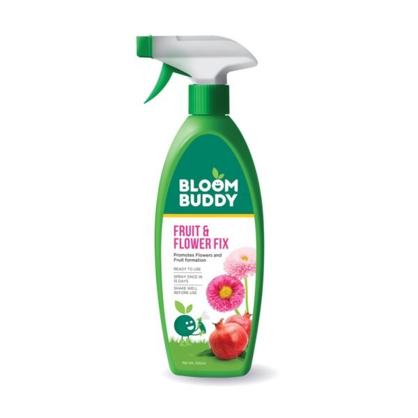 Bloombuddy Fruit and Flower Fix 500 ML | Ready to Use | Organic nutrients | Liquid Fertilizer with NPK and Micronutrients | Enhance Shelf Life of Flower and Fruit
