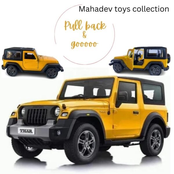 Pullback Thaar car Toy for Kids in diecast Metal, openable Doors, 1:32, Pack of 1. You May GET Any Random COLOR-27