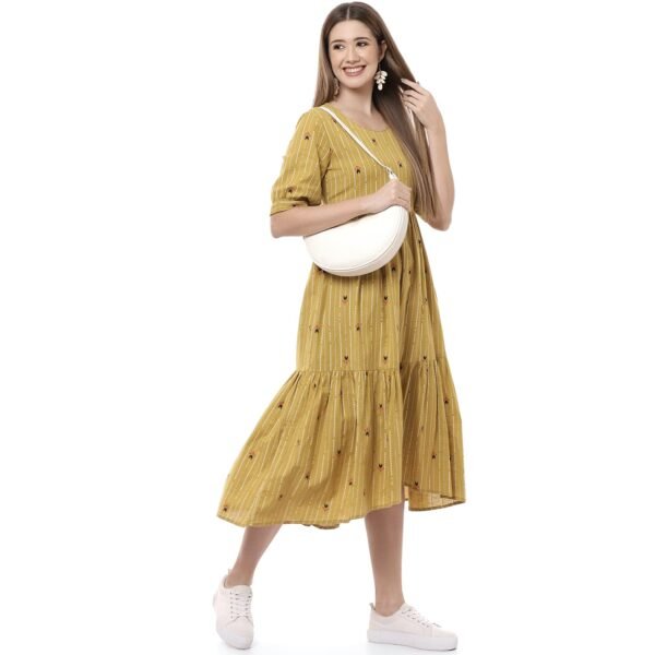 Rangriti Women's Cotton Fit and Flare Knee-Length Dress