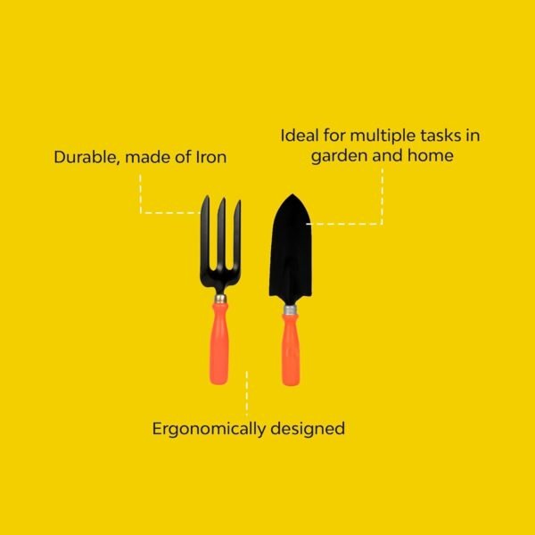 Ocean Mart- Gardening Hand Tools Set - 5 Pieces (Cultivator, Big and Small Trowel, Weeder, Fork) | Tools for Home Garden | Durable Plant Tool Kit | Farming Tools