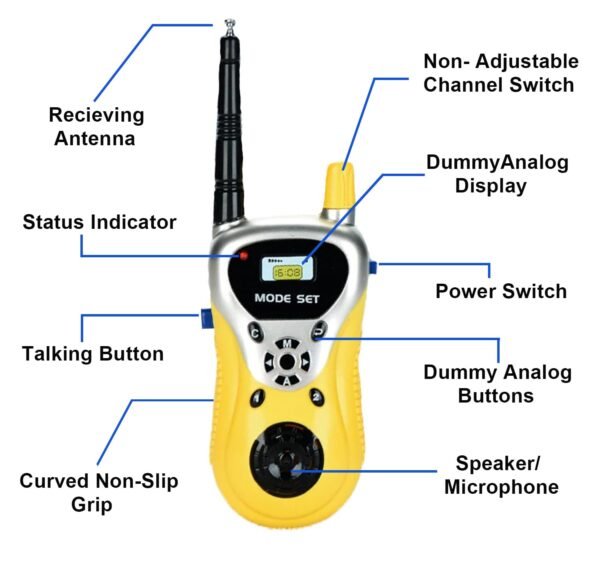 VGRASSP Walkie Talkie Toys for Kids 2 Way Radio Toy for 3-12 Year Old Boys Girls, Up to 20 Meter Outdoor Range Yellow