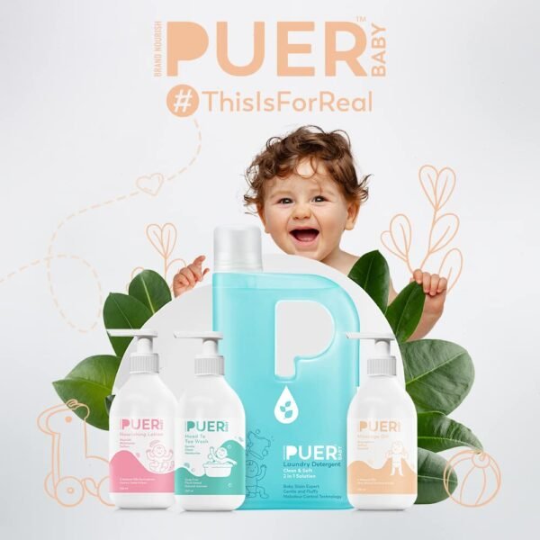 PUER Baby Massage Oil, 250 ml| Natural & Hypoallergenic| Improved muscle development| Dermatologically tested| Safest baby care| ECOCERT Certified