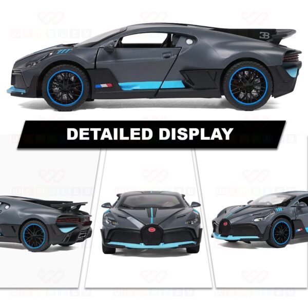 Wembley Pull Back Car Toy Die-cast Model Car 1:32 Scale Metal Car Pull Back Toy Vehicle with Openable Doors & Light Engine Sound Realistic Collectible Car Boys Kids 3+ Years & Above – Grey