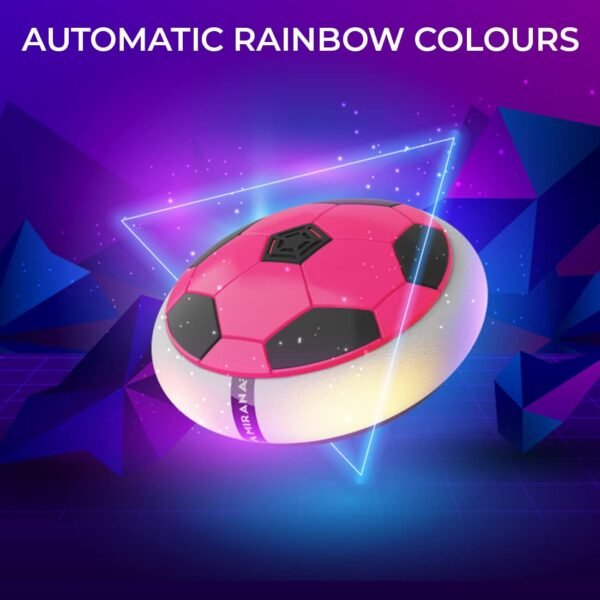 Mirana C-Type USB Rechargeable Hover Football Indoor Floating Hoverball Soccer | Air Football Neon Lite | Made in India Fun Toy Best Gift for Boys and Kids (Red)
