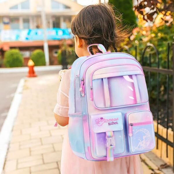 PALAY® School Backpacks for Girls Stylish School Bags for Girls Kids 7-12 Years Old Cartoon Water Resistant Backpack Durable Burden Relief School Bag Children's Day Birthday Gift for Girls